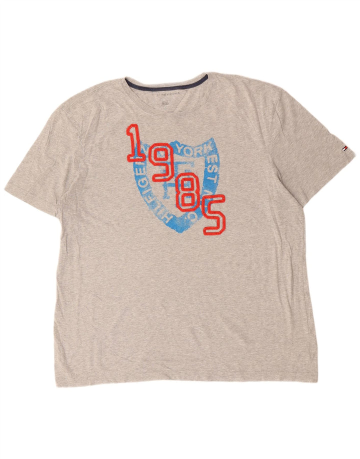 Camiseta masculina TOMMY HILFIGER com estampa gráfica XL algodão cinza