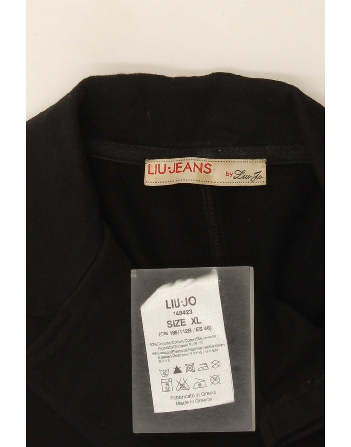 Jaqueta blazer feminina Liu Jo com 1 botão Reino Unido 18 XL algodão preto