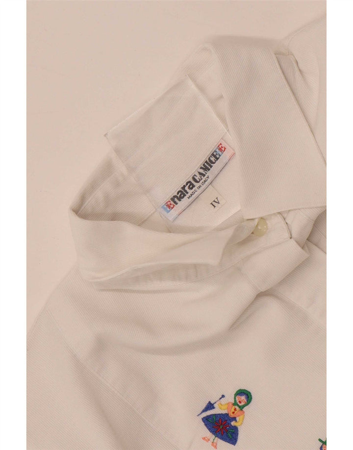 Blusa feminina com estampa gráfica Naracamice Reino Unido 14 médio branco étnico