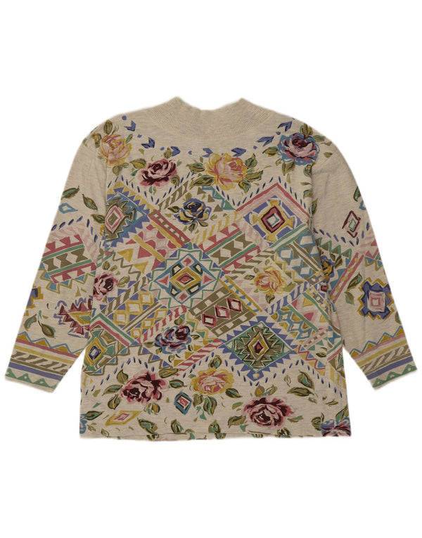 Blusa feminina Together UK 14 algodão floral verde médio boêmio