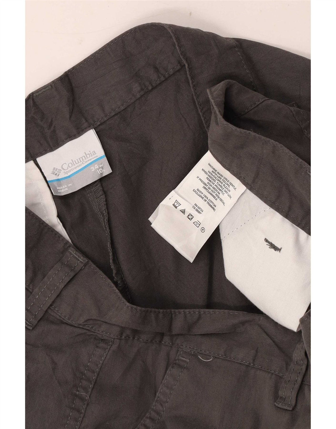 Columbia Mens Regular Chino Shorts W34 Grande Algodão Cinza