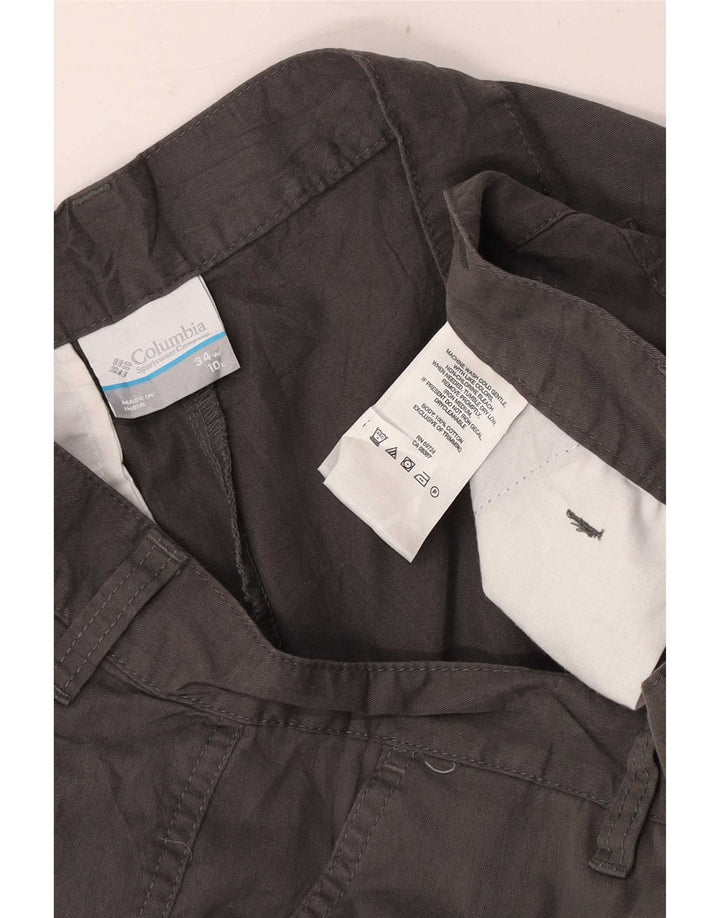 Columbia Mens Regular Chino Shorts W34 Grande Algodão Cinza