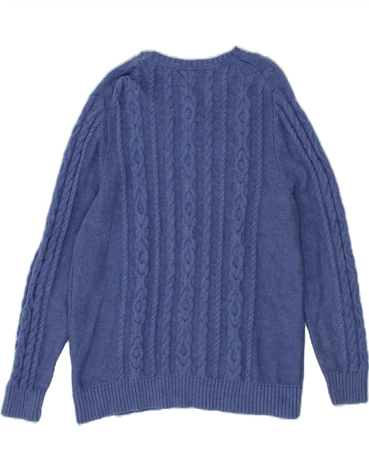 L.L.BEAN Womens Boat Neck Jumper Sweater UK 18 XL Blue Cotton Vintage L.L.Bean and Second-Hand L.L.Bean from Messina Hembry 