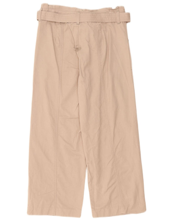 Calça feminina cortada de cintura alta White Stuff Reino Unido 8 pequena W30 L24 bege