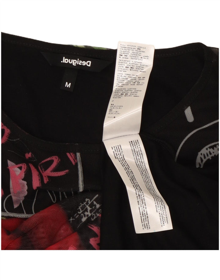 Camiseta feminina Desigual com estampa gráfica UK 12 poliéster floral preto médio