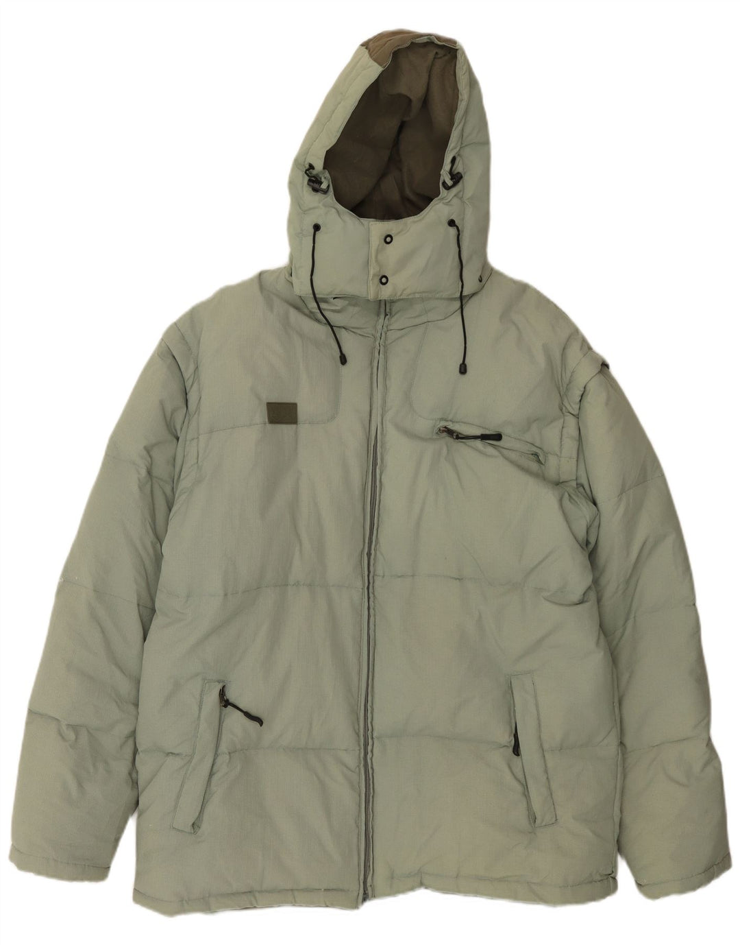 Jaqueta masculina Fila com capuz acolchoada UK 44 2XL poliamida verde