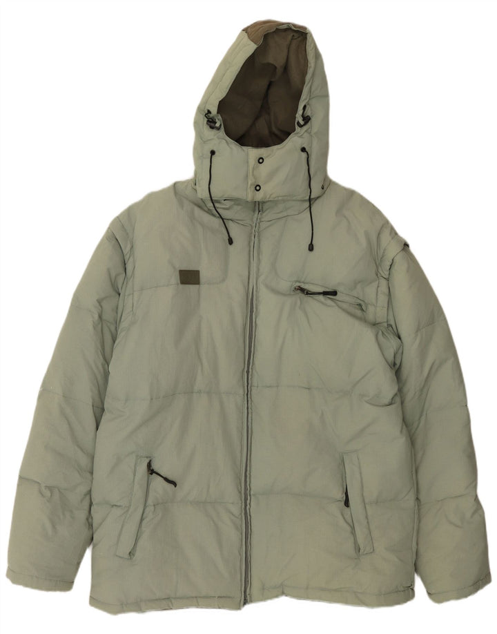 Jaqueta masculina Fila com capuz acolchoada UK 44 2XL poliamida verde