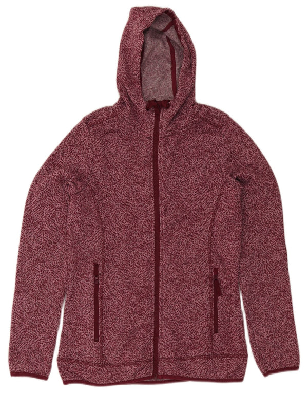 Suéter feminino com capuz e zíper Mountain Warehouse Reino Unido 12 médio Borgonha