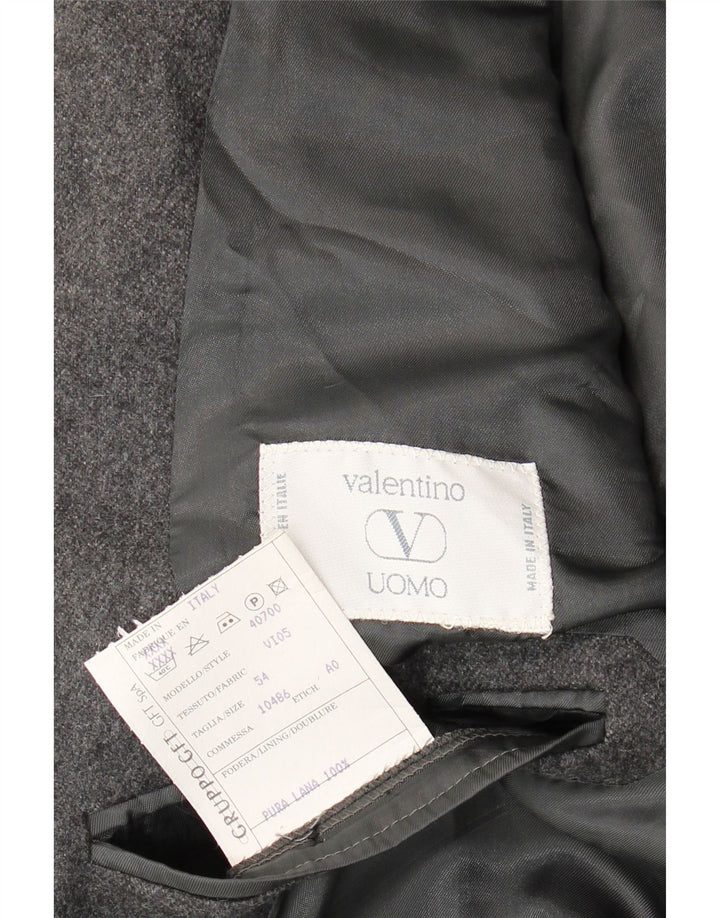 Jaqueta Blazer Masculina Valentino com 2 Botões e 2 Botões IT 54 2XL Lã Virgem Cinza
