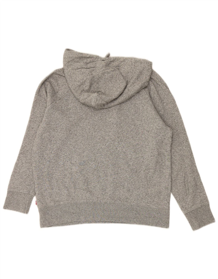 Suéter com capuz oversized feminino LEVI'S UK 6 XS algodão manchado cinza