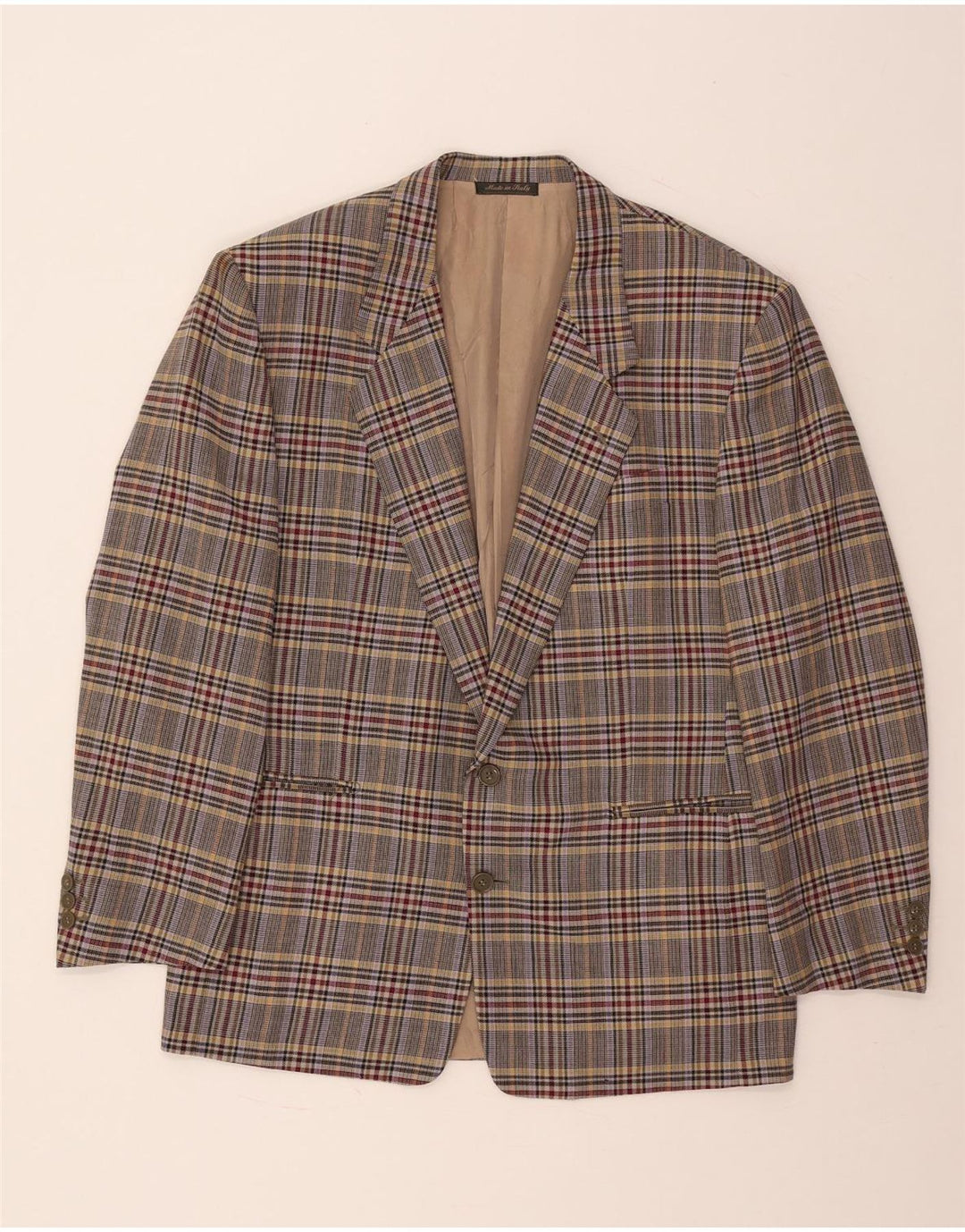 Jaqueta Blazer Masculina Marco Azzali IT 50 Grande Houndstooth Multicolorido