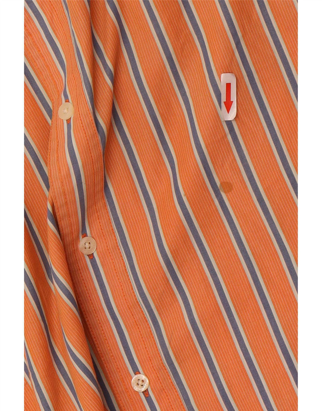 Camisa masculina de manga curta Chaps grande algodão listrado laranja