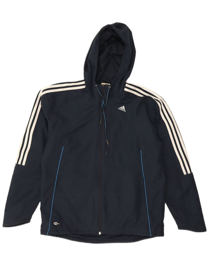 Adidas Mens Clima Proof Rain Jacket UK 38/40 Médio Azul Marinho Poliéster