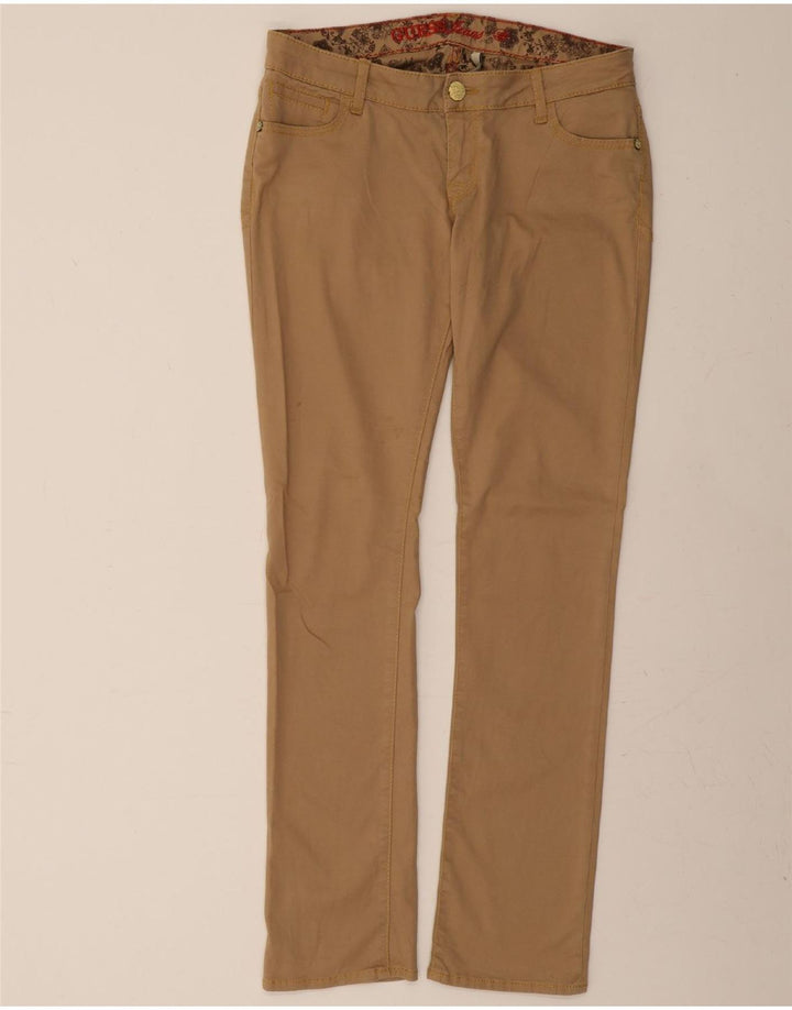 GUESS Womens Slim Casual Trousers W32 L34 Beige Cotton Vintage Guess and Second-Hand Guess from Messina Hembry 
