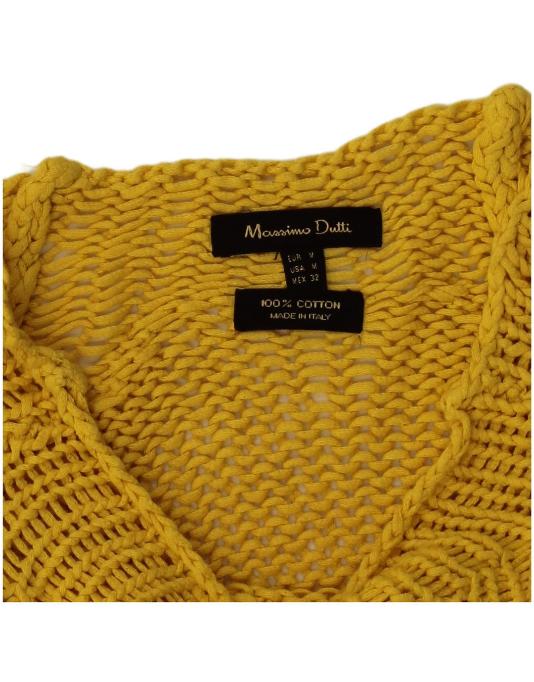 Suéter feminino Massimo Dutti com gola canoa e gola redonda Reino Unido 14 médio amarelo