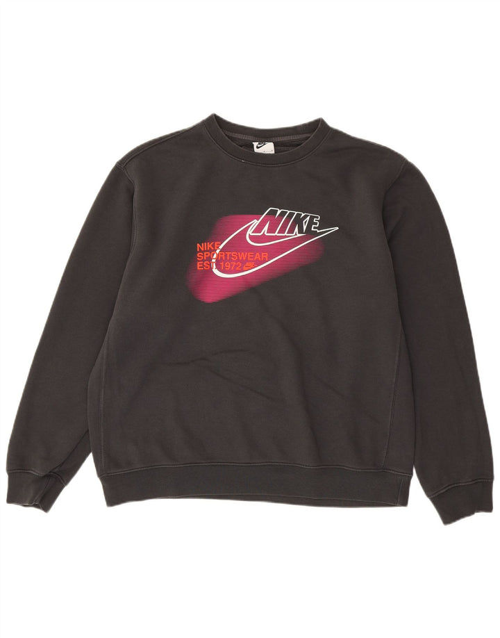 Moletom gráfico masculino Nike Jumper médio cinza algodão