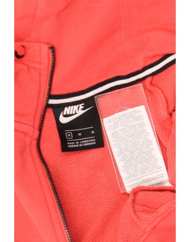 Suéter feminino Nike com capuz e zíper grande UK 14 algodão vermelho médio