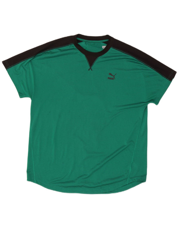 Puma Camiseta Masculina Graphic Top XL Verde Colorblock Poliéster