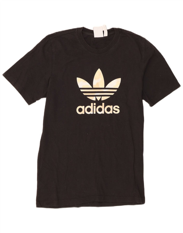 Adidas Mens Graphic T-Shirt Top Médio Algodão Preto