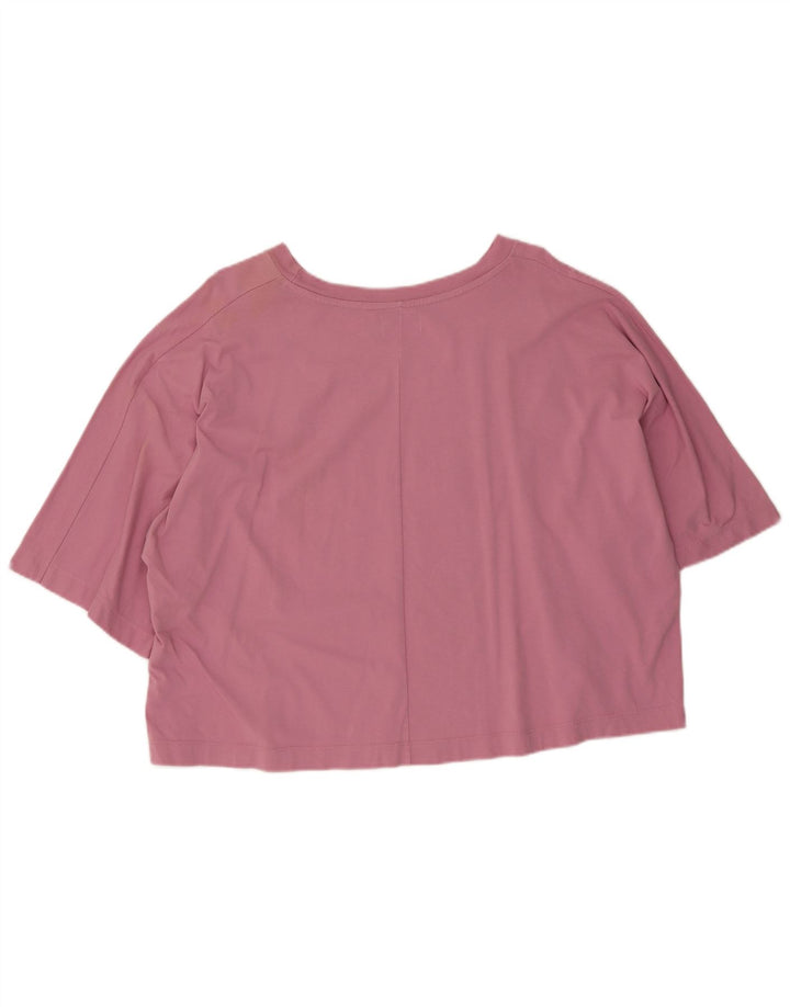 Camiseta feminina Converse Oversized Top UK 10 pequeno algodão rosa
