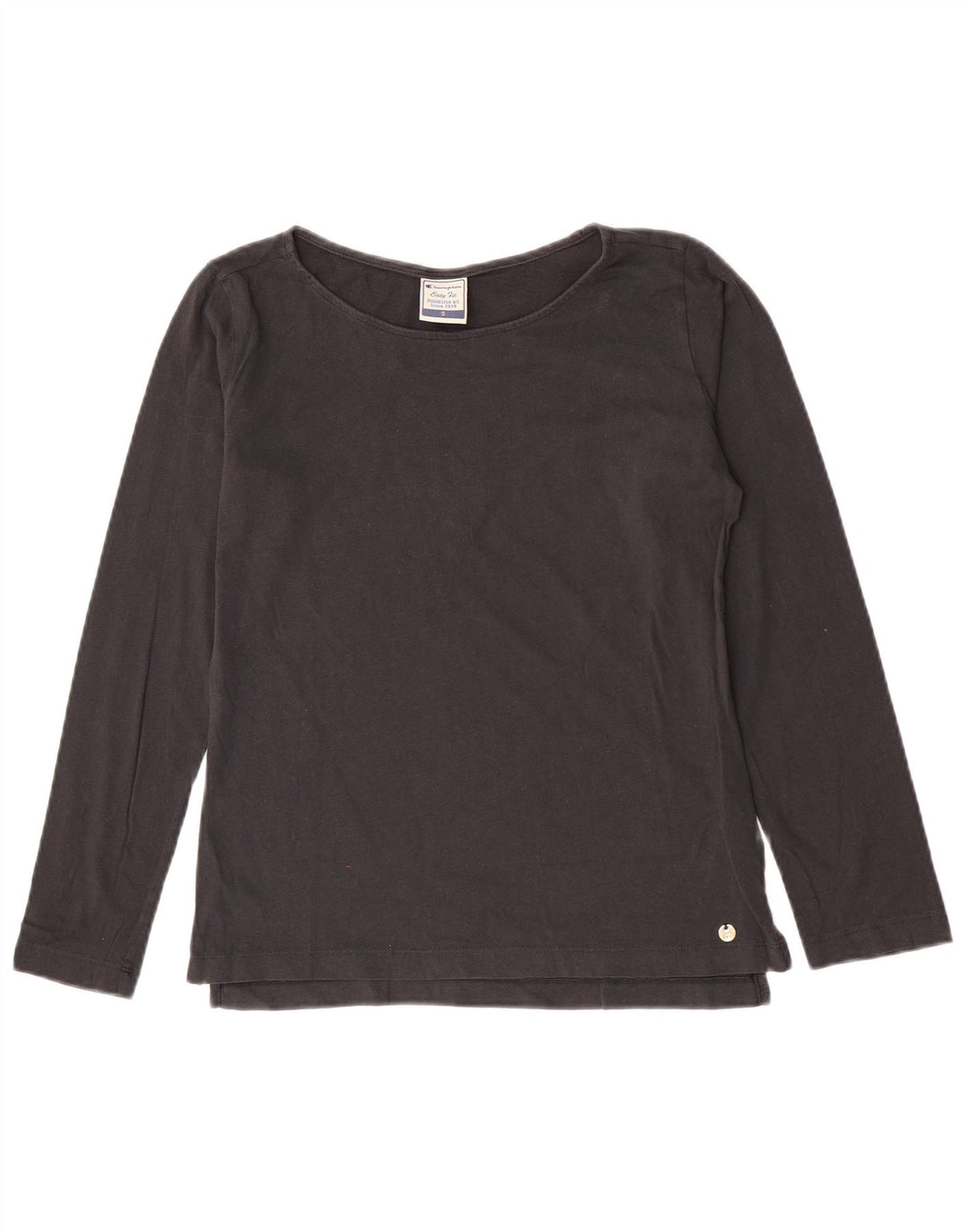 Champion Feminino Easy Fit Top Manga Longa Reino Unido 10 Pequeno Algodão Cinza