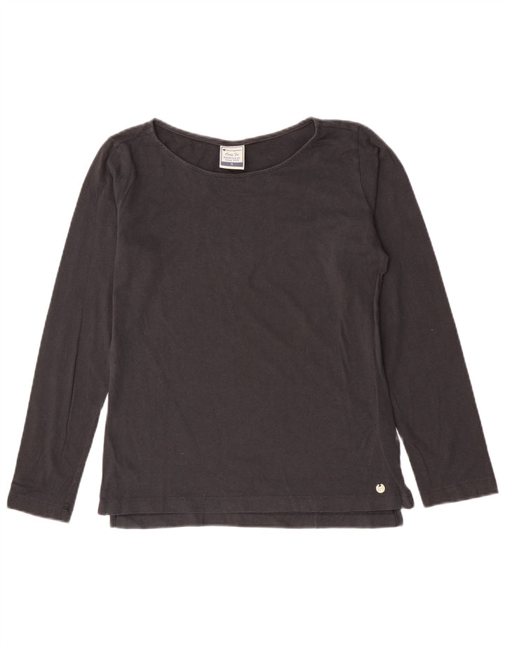 Champion Feminino Easy Fit Top Manga Longa Reino Unido 10 Pequeno Algodão Cinza