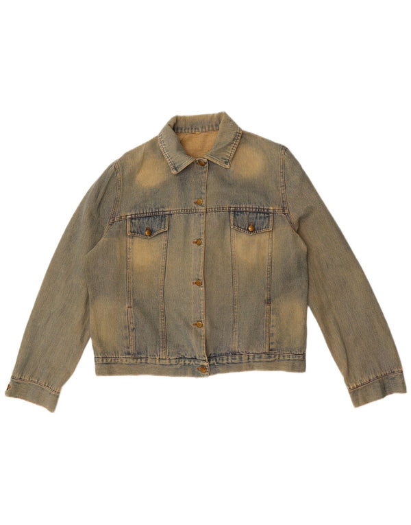 Jaqueta jeans feminina vintage UK 16 grande azul