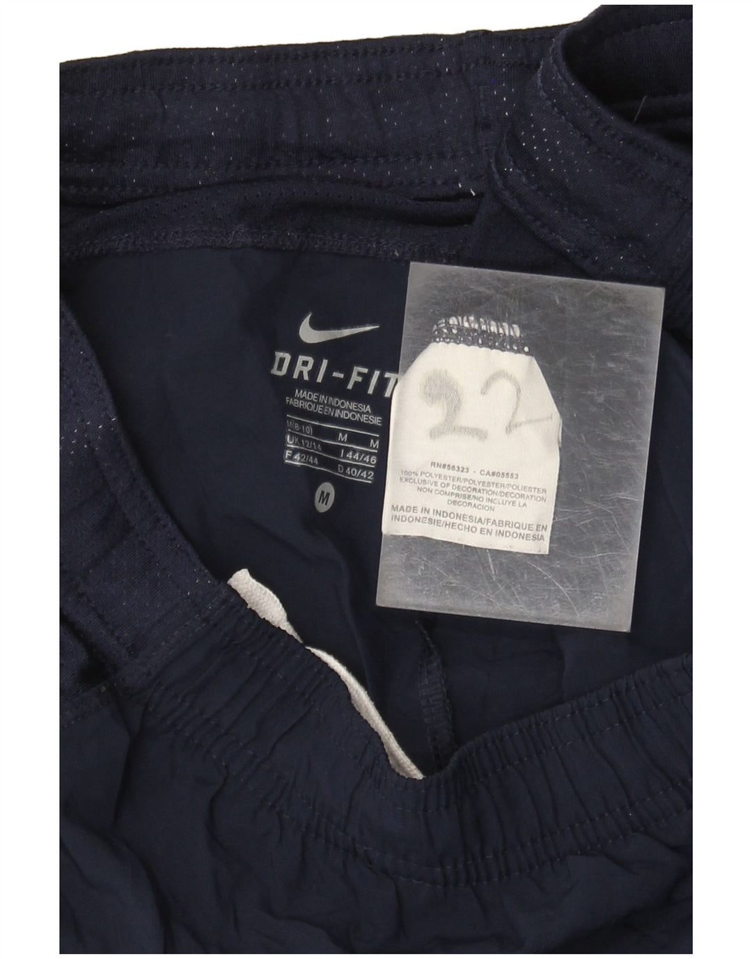 Shorts esportivos femininos NIKE Dri Fit UK 12/14 médio azul marinho colorblock