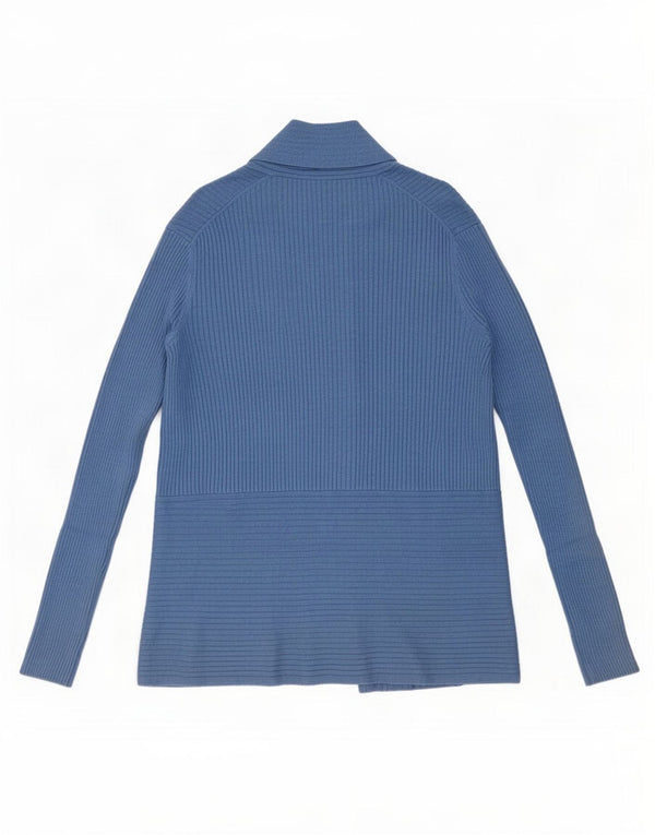 Suéter cardigã aberto feminino John Lewis Reino Unido 12 viscose azul médio