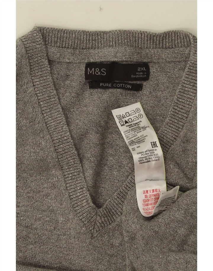 Regata masculina Marks & Spencer com colete 2XL algodão cinza