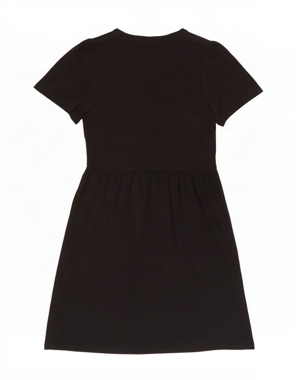Vestido feminino Marks & Spencer A-Line UK 12 algodão preto médio