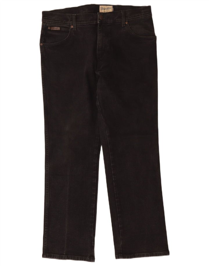Wrangler Masculino Texas Straight Jeans W35 L30 Algodão Preto