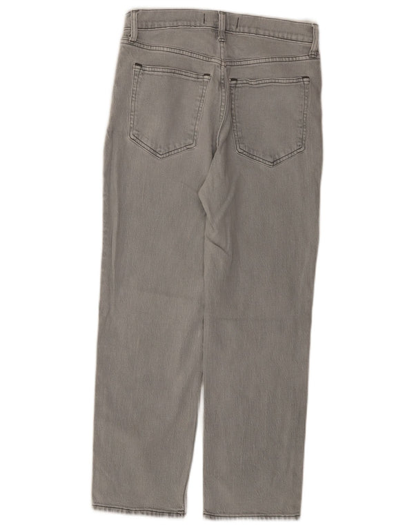 Calça jeans feminina de cintura alta Abercrombie & Fitch W28 L24 algodão cinza