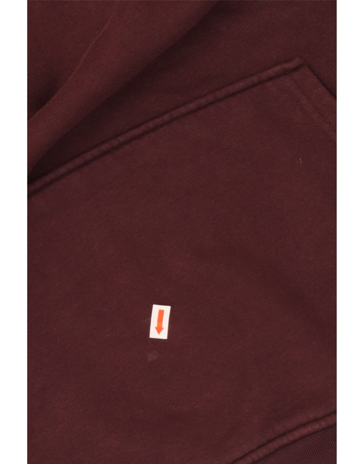 ADIDAS Womens Oversized Hoodie Jumper UK 10 Pequeno Borgonha Algodão