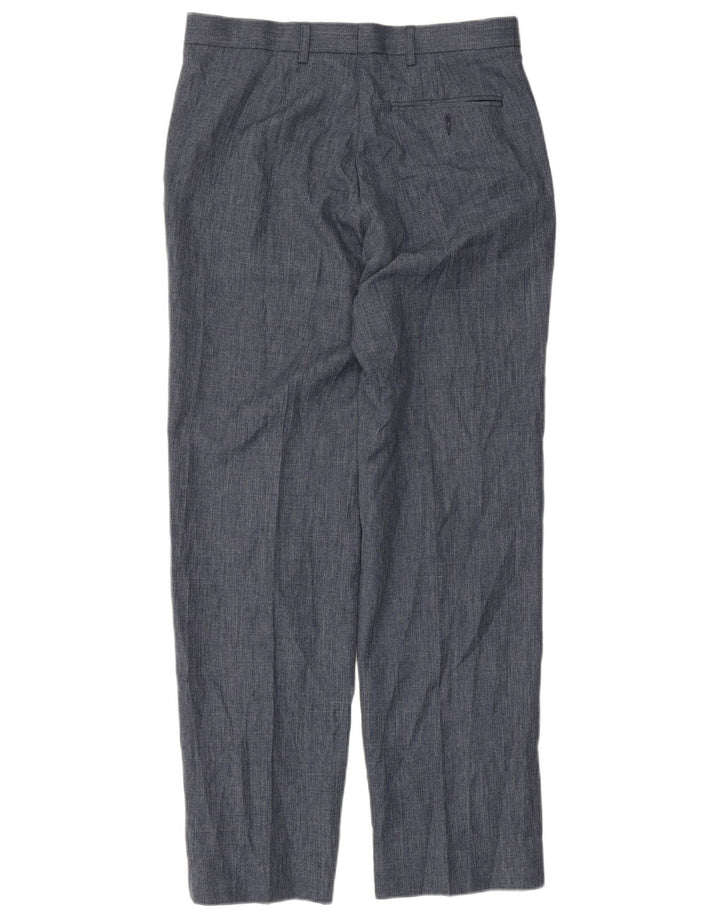 Calça masculina de ajuste regular Marks & Spencer W32 L33 azul poliéster
