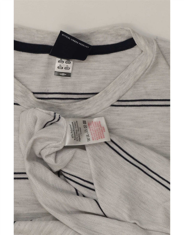 Umbro Camiseta Masculina Top XL Cinza Listrado Poliéster