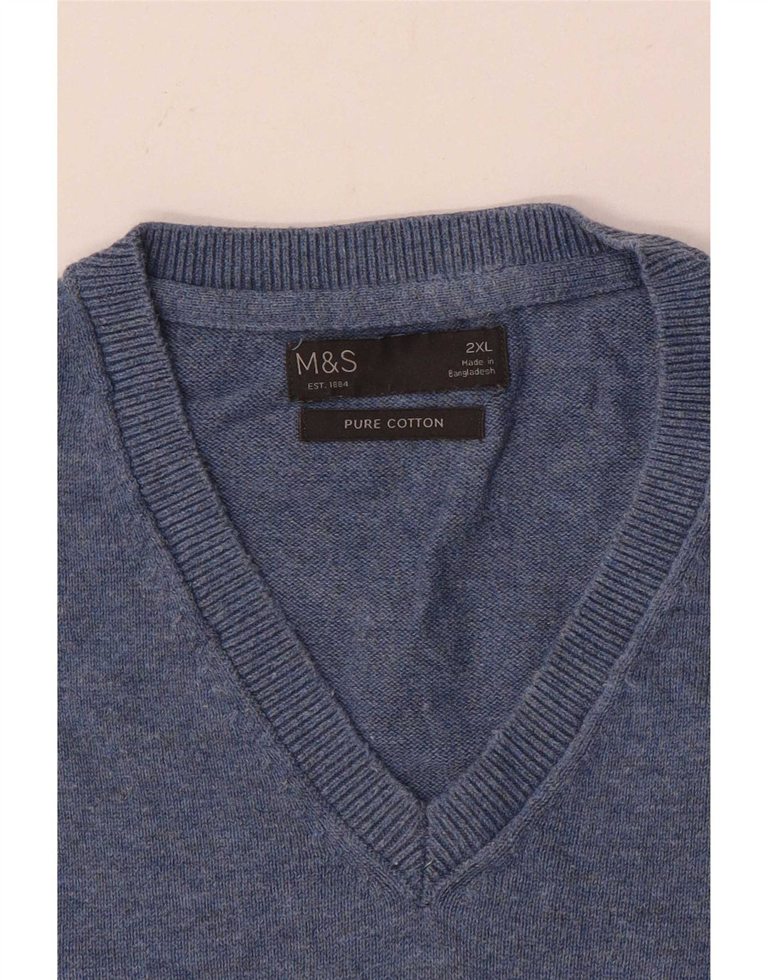 Regata masculina Marks & Spencer com colete 2XL algodão azul