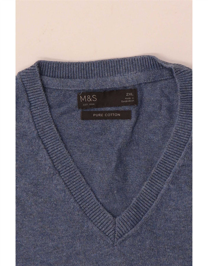 Regata masculina Marks & Spencer com colete 2XL algodão azul