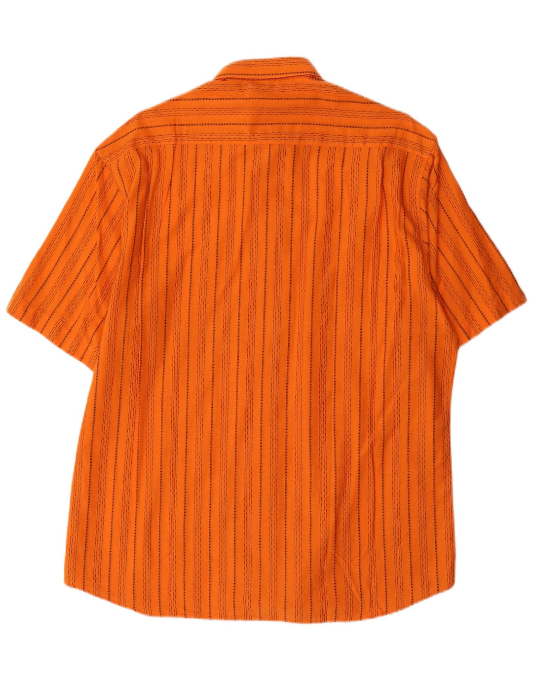 Camisa masculina vintage de manga curta algodão listrado laranja médio