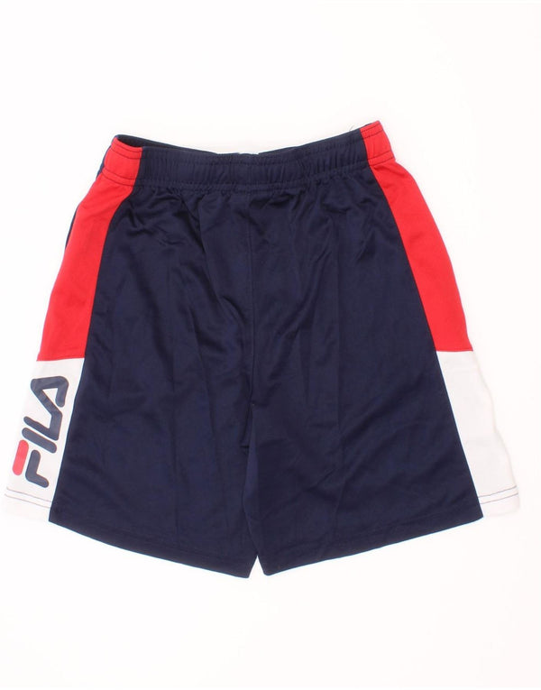 Shorts esportivos Fila Boys 7-8 anos médio azul marinho Colourblock esportivo