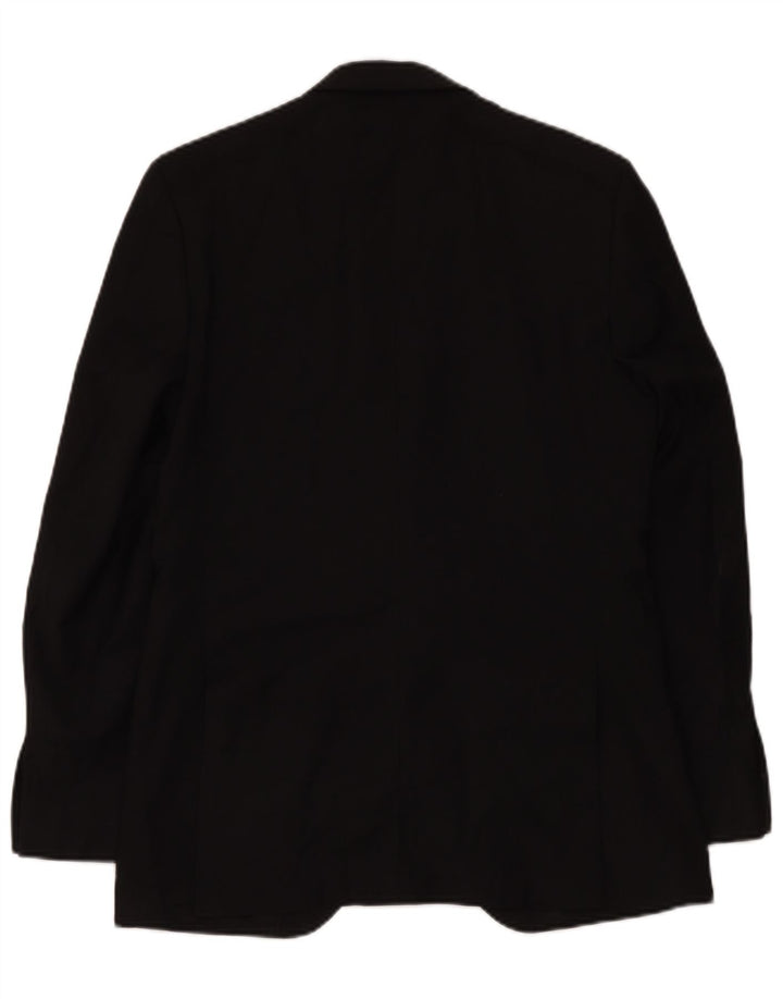 Jaqueta blazer masculina de 2 botões Marks & Spencer Reino Unido 38 lã preta média