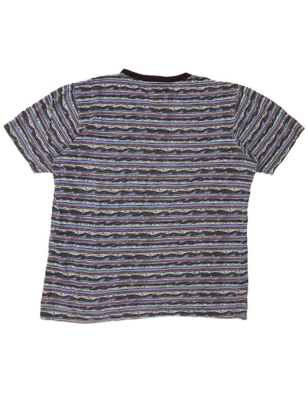 Camiseta gráfica masculina BILLABONG 2XL algodão listrado azul