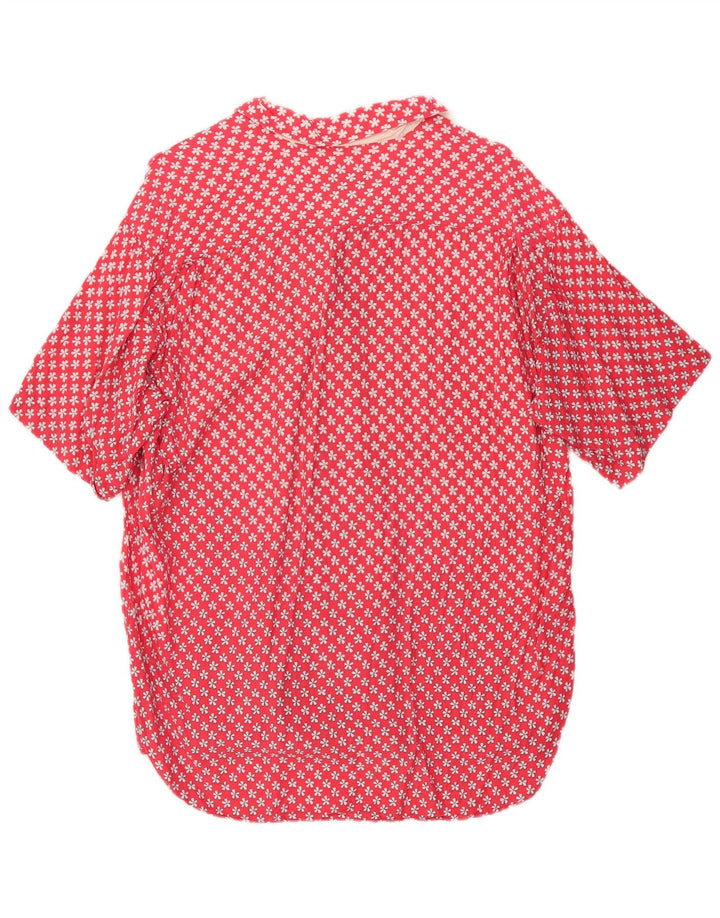 Camisa masculina de manga curta Carrera XL vermelha floral