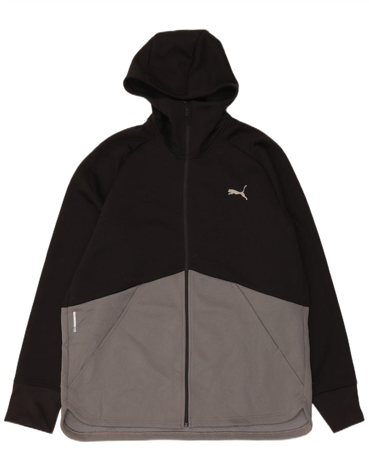 Suéter masculino Puma com capuz e zíper XL preto colorblock poliéster