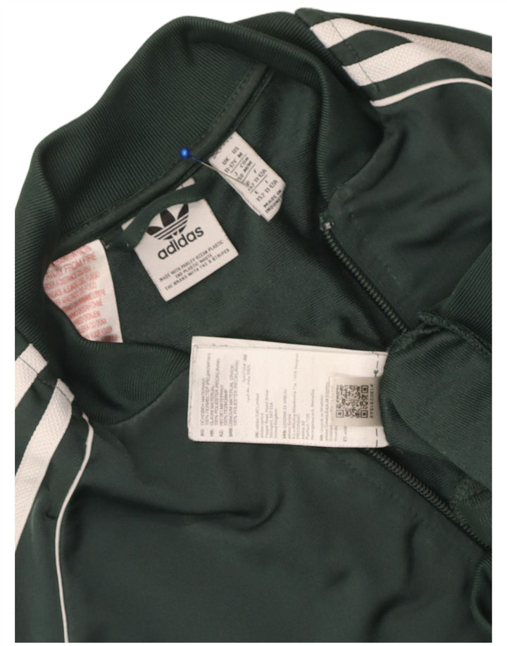 Casaco de treino Adidas Boys 11-12 anos verde poliéster
