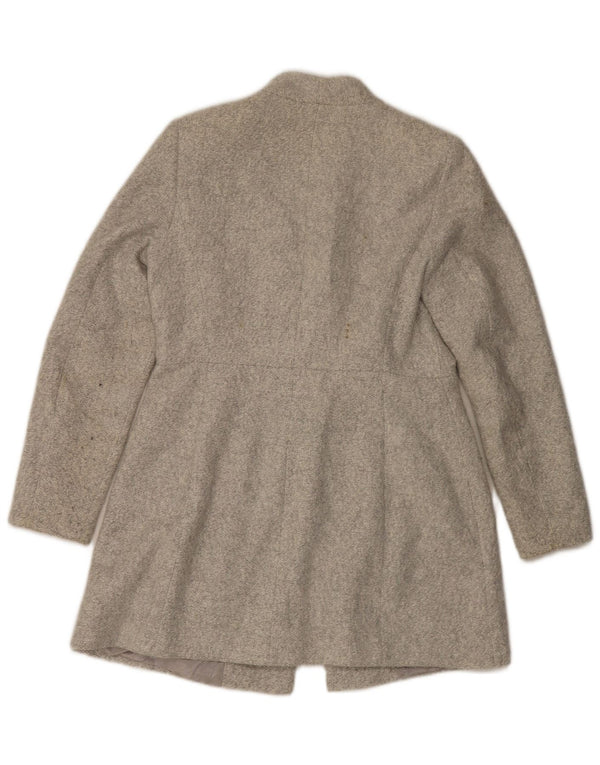 Sobretudo feminino Zara UK 14 grande poliéster cinza