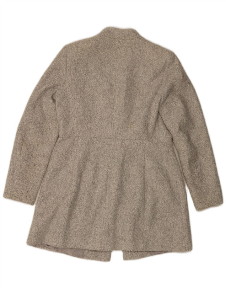 Sobretudo feminino Zara UK 14 grande poliéster cinza