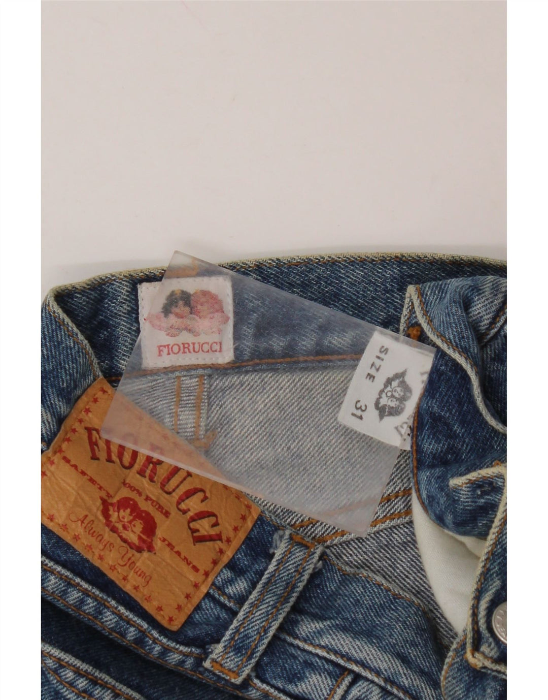 Jeans retos femininos FIORUCCI W31 L28 algodão azul