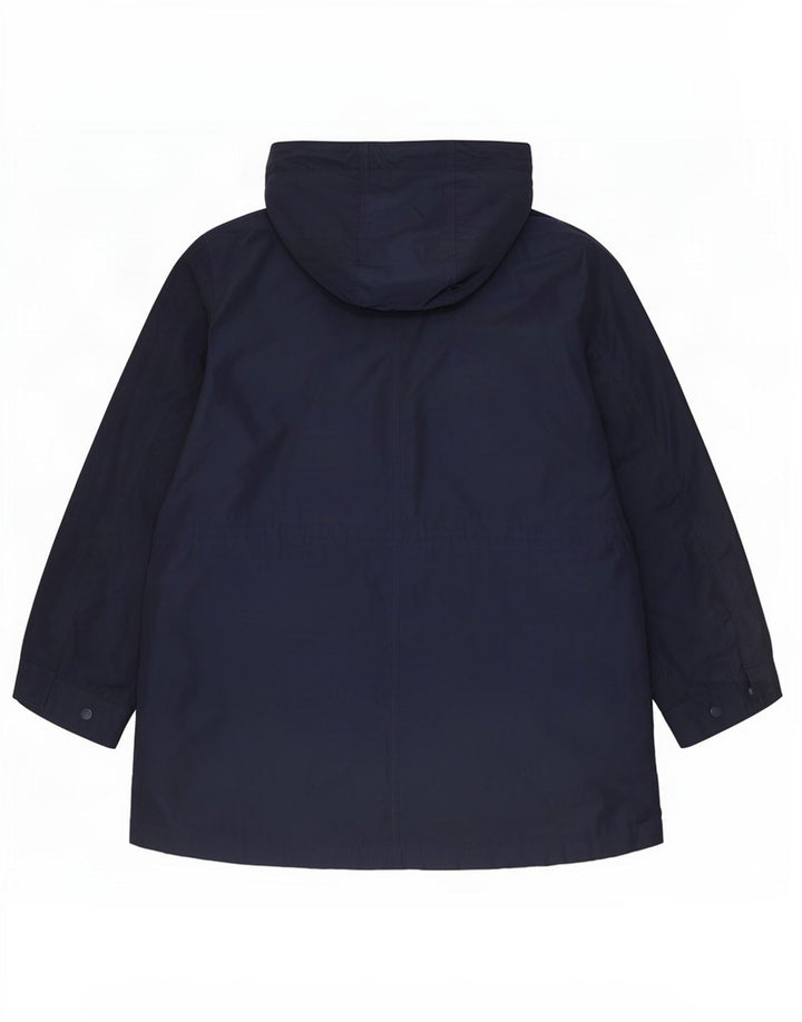 Jaqueta parka feminina com capuz Marks & Spencer Reino Unido 20 2XL poliéster azul marinho