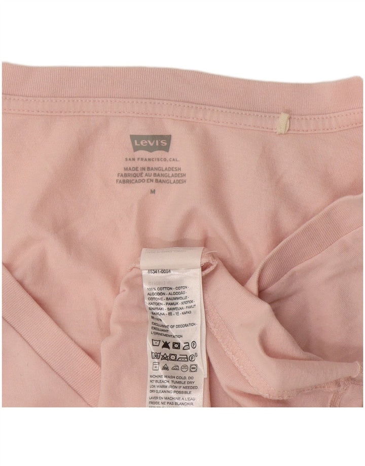 Camiseta feminina Levi's UK 14 algodão rosa médio